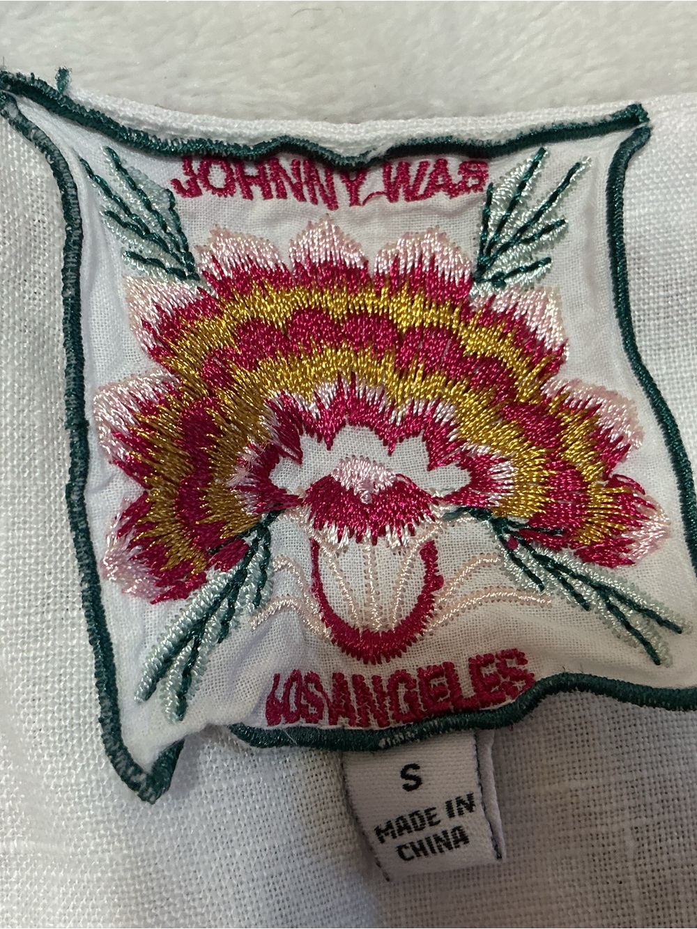 Johnny Was 100% Linen Floral Embroidered Kimono Cardigan S Boho Hi-Low waterfall - Picture 3 of 9